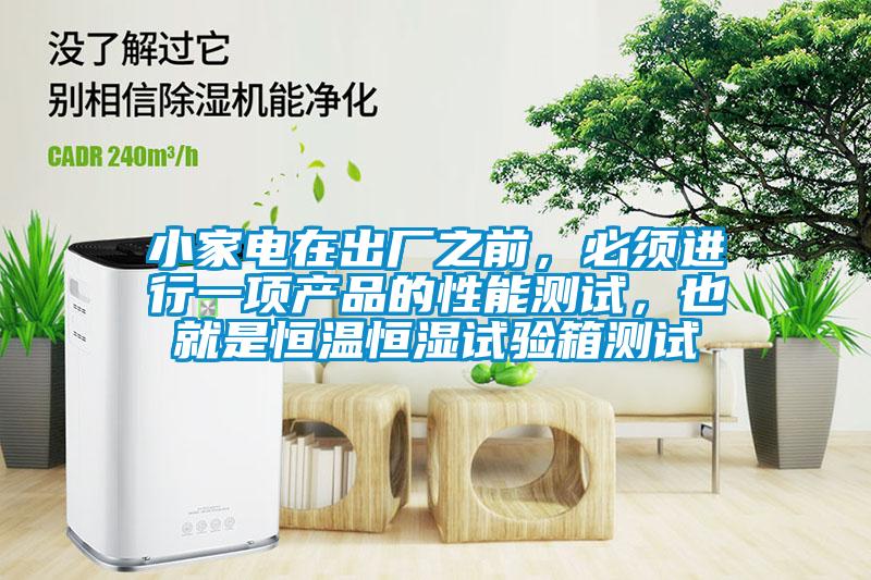 小家電在出廠之前，必須進行一項產品的性能測試，也就是恒溫恒濕試驗箱測試